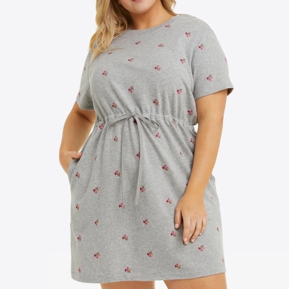 Draper Jamesβ floral embroidered sweatshirt dress